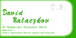 david malaczkov business card